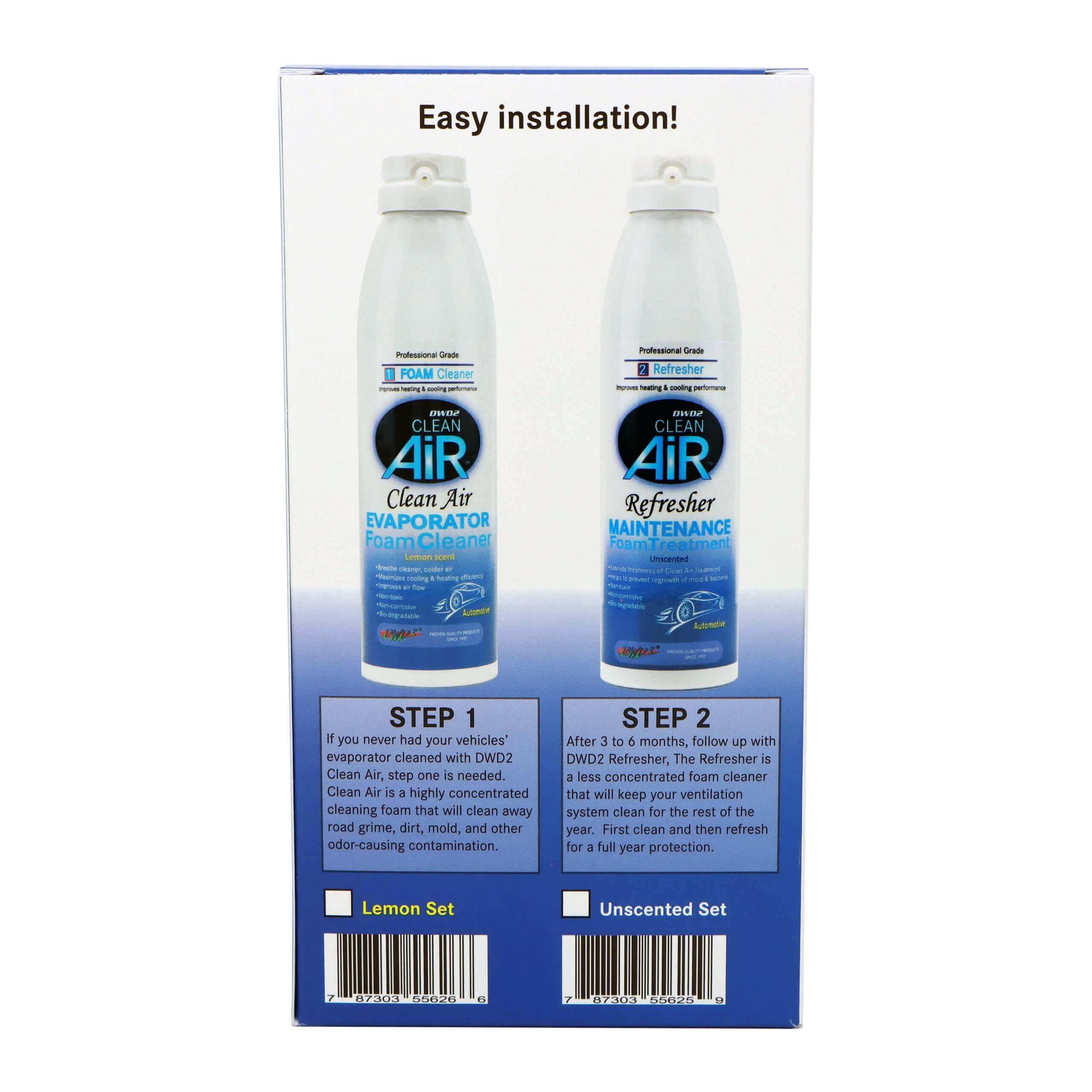 Complete Car A/C Odor Elimination Kit – 1 Year Protection | DWD2 Clean Air® Car Kit